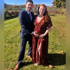 Baltic Born Copper Velvet Maternity Dress